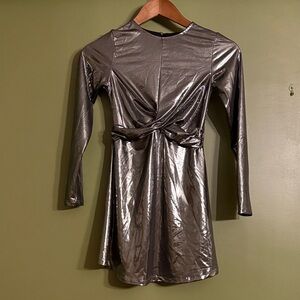Metallic Long Sleeve Dress